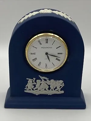 Buy Wedgwood Dark Blue Jasperware Mini Clock Approx 3” • 24.99£