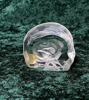 Buy Dartington Rose Glass  Paperweight Signed By Engraver A. Capredoni • 1.99£