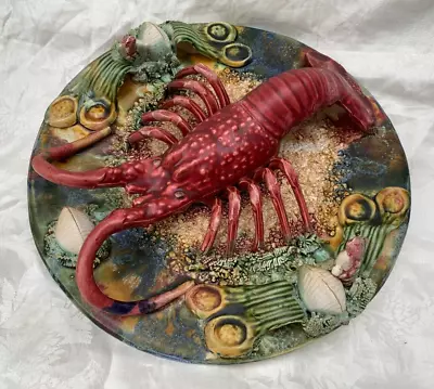 Buy Portugal Palissy Majolica Crayfish  & Shells -  11 Inch Charger - Plate • 84.99£