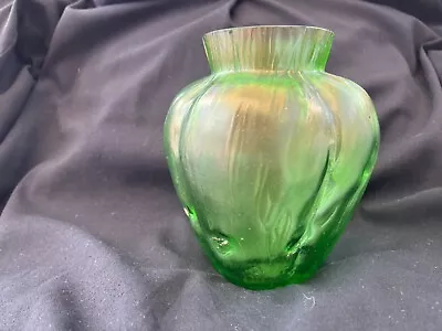 Buy Stunning Rare Art Nouveau Loetz Green Iridescent Creta Rusticana Pattern Vase • 75£
