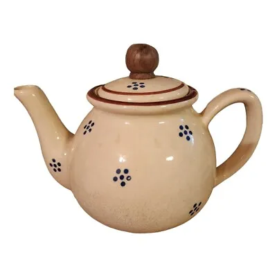 Buy Gailstyn Sutton Bordeaux Ceramic Teapot Tan W/blue Florals Taiwan • 17.07£