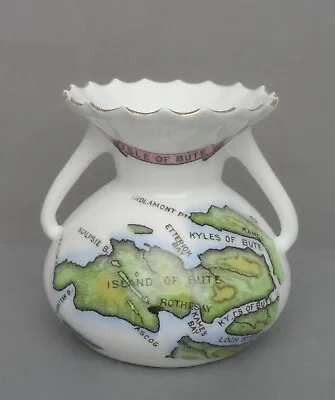 Buy A Wileman Foley China (Shelley)  Map Ware Isle Of Bute  Twin Handled Vase. C1895 • 14.99£