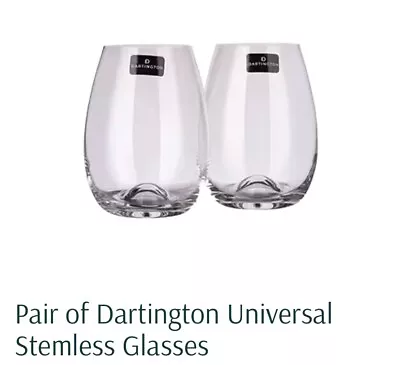 Buy Dartington Pair Of Stemless Wine Glasses BNWB • 9.99£