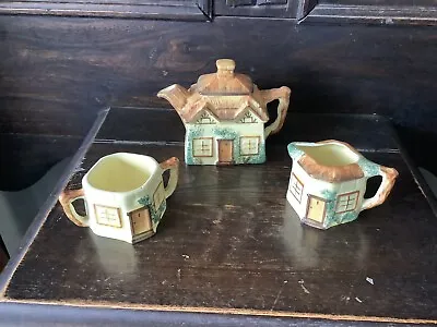 Buy Vintage Keele Street Pottery House Tea Set Tea Pot, Sugar Bowl, Milk Jug, C1950 • 19.99£