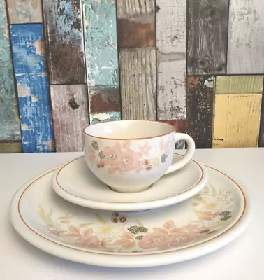 Buy Boots Hedge Rose Tea Cups & Saucer & Side Plate Ceramic White Floral Pattern  • 4.99£