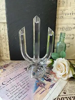 Buy Vintage Art Glass Lead Crystal Three Arm Candle Holder Designed By Marc Aurel Fo • 35£