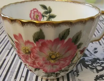 Buy Adderley Footed Cup  Fine Bone China England Pink Floral H605 Pattern VGUC • 8.56£