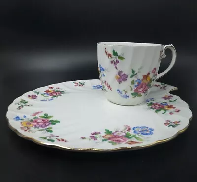 Buy Vintage Bone China Gladstone 'Picardy' Snack Plate & Cup Set C.1940s Floral • 14.95£