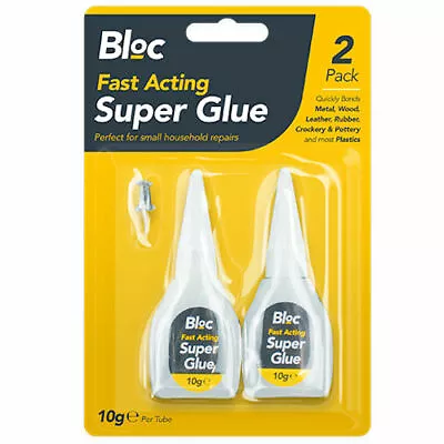 Buy Superglue 10g 2 Pack - Strong Metal Fast Acting Leather Rubber Wood Pottery  • 3.09£