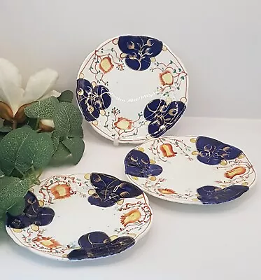 Buy Antique Gaudy Welsh Blairs China C1900 Tulip Pattern Staffordshire Plates  • 20£