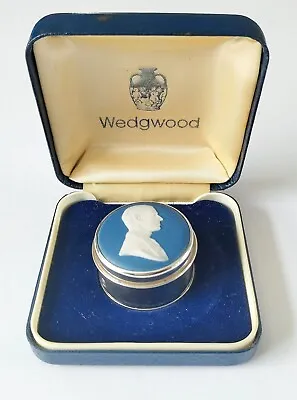 Buy Wedgwood Jasperware Blue Royal Silver Jubilee Prince Phillip Miniture Pill Box • 55£