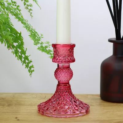 Buy Small Glass Candlestick Holder | Tablescaping | Harlequin Candle Holder • 6£