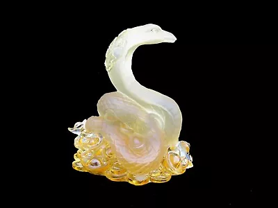 Buy Striking Art Glass Zodiac Themed Decorated Snake Sculpture Daum Lalique Style • 169.99£