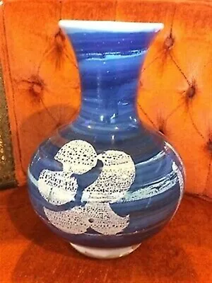 Buy 1972 Bennet Welsh Flower Vase In Blue/red Pacific Stoneware, Portland, Oregon • 13.44£