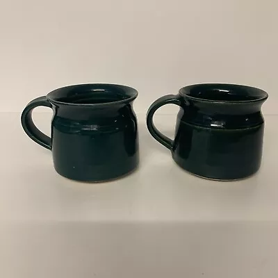 Buy 2 X Hand Thrown Pottery Mugs Green Small  Coffee Cups • 15£