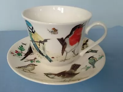 Buy Large Vintage Roy Kirkham Bone China Cup & Saucer Decorated With Colourful Birds • 20£
