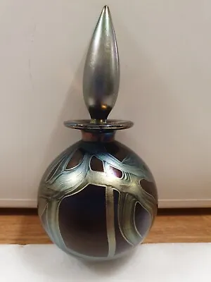 Buy Isle Of Wight Glass Iridescent Scent Bottle H13cm Vgc • 48£
