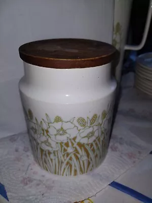 Buy Large Vintage Hornsea Pottery Storage Jar With Wooden Lid Fleur Pattern 20 Cm • 0.99£