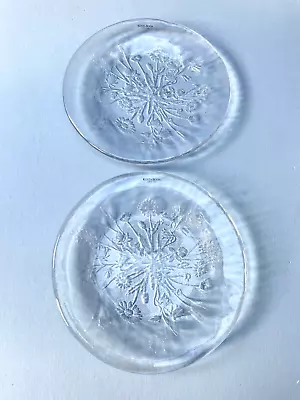 Buy 2 X Kosta Boda Ulla Spring Floral 7.5  Glass Plates By Kjell Engman & Labels VGC • 24.99£