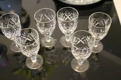 Buy 6 X 1920's-30's Royal Doulton Cut Crystal Sherry Liqueur Small Wine Glasses • 30£