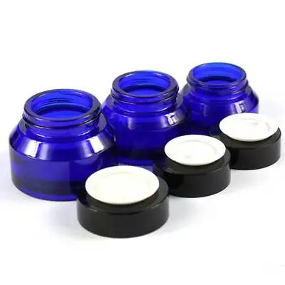 Buy Bulk Buy 15g 30g 50g Glass Cream Container Cosmetic Jar Eyeshadow Makeup Bottles • 233.12£