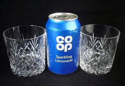 Buy Pair Edinburgh Crystal OLD FASHIONED TAY Whisky Tumblers Glasses 3.25 H (signed) • 19.99£