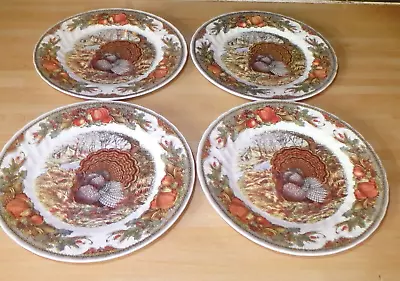 Buy Queen's Harvest Bounty Dinner Plates 10  Turkey England Set Of 4 • 33.99£