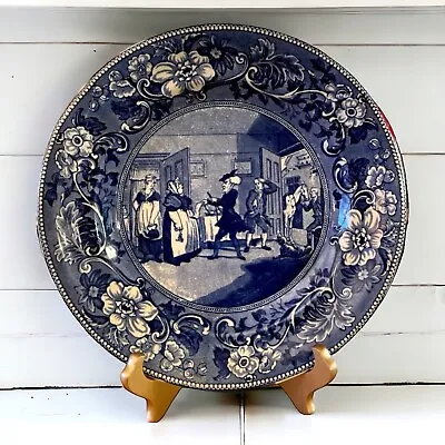 Buy Doctor Syntax Blue & White Collectible Plate Circa Landlady Dipute Early 1900s • 71.13£