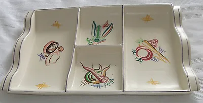 Buy POOLE POTTERY KUB PATTERN HORS D'OEVRES DISH Back Stamp #39 1955-1959 • 25£