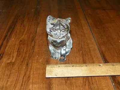 Buy Vintage Clear Glass Seated Cat Figurine • 5.68£