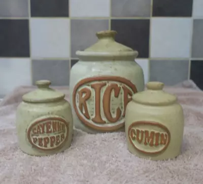 Buy ? Tremar ? Rice, Cayenne Pepper & Cumin Jars/containers. 1970s. Excellent • 7.50£