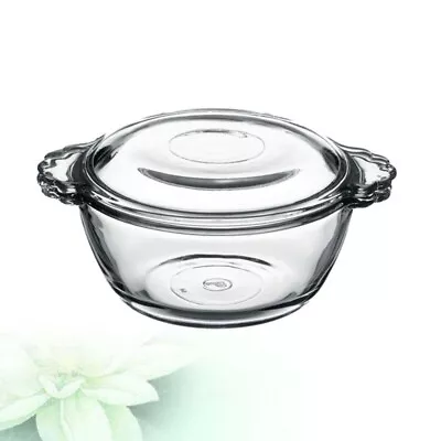 Buy Glass Bowl With Lid Steamed Egg Salad Mixing Round Fruit Soup For Kitchen • 17.55£