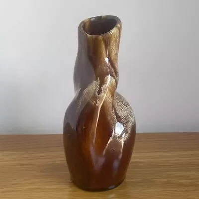 Buy Vintage Mid-Century Pottery Vase Honeycomb Lava Drip Glaze Fosters Style • 9.99£