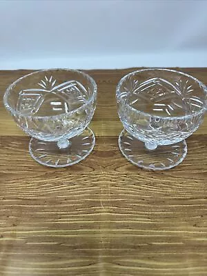 Buy Pair Of Vintage Waterford Footed Desert Glasses Crystal  • 19.50£