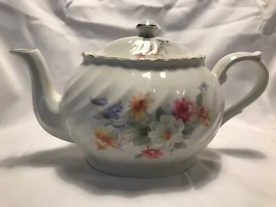 Buy Vintage ~ Arthur Wood & Son ~ Floral China Teapot ~ 6312 ~ Stafordshire England  • 30.55£