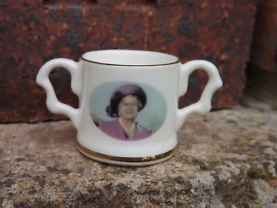 Buy 1985 Queen Mother 85th Birthday Small Miniature China Loving Cup With Photo • 9.99£