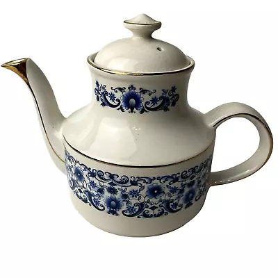 Buy Arthur Wood England 5304 Stratford Blue Floral Teapot Porcelain W Gold Trim VTG • 24.01£