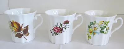 Buy Royal Grafton Fine Bone China Ribbed Flower Mugs Set Of 3 • 15.18£