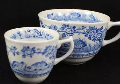 Buy Furnivals QUAIL BLUE Breakfast Cup + Demitasse Cup (no Saucers) GREAT CONDITION • 29.66£