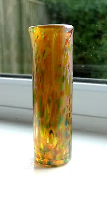 Buy 1990s Isle Of Wight Studio 'Summer Fruits' Goldberry Tubular Glass Vase • 38£