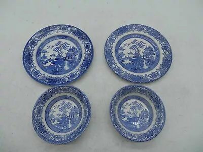 Buy OLD WILLOW English Ironstone Tableware 2 X Plates, 2 X Bowls • 4.99£