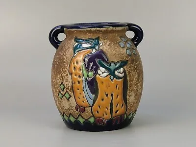 Buy Owl Vase Austrian Amphora Campina Ceramic • 175£