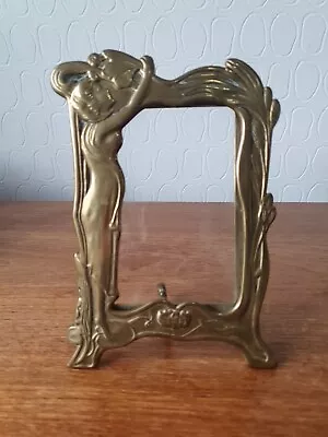 Buy Vintage French BRASS GLASS PHOTO FRAME Art Nouveau Figurine  • 15.99£