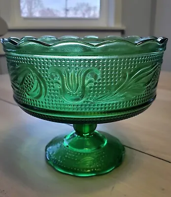 Buy Vintage Green Glass E. O. Brody Co. Cleveland Green Pedestal Compote Bowl M6000 • 6.69£