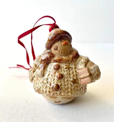 Buy Studio Pottery Ceramic Hanging Snowman Tree Ornament In Excellent Condition • 9.50£