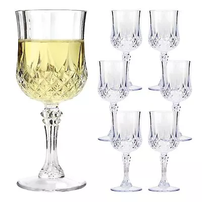 Buy 12 X Clear Crystal Effect Vintage Wine Whisky Plastic Drinking Glasses • 21.95£