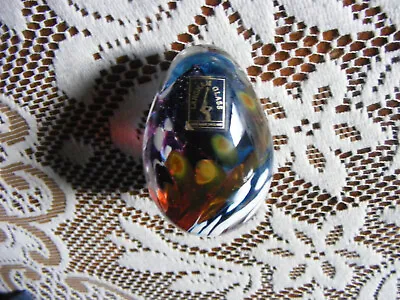 Buy Langham Glass Multicoloured Egg Paperweight • 5£