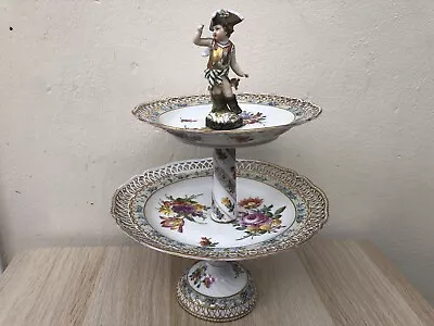 Buy KPM Berlin Porcelain Two Tier Mounted Armed Putti Centrepiece Cake Stand 13.5  • 150£