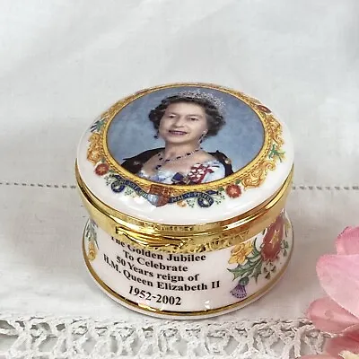 Buy Queen Elizabeth II Golden Jubilee Royal Commemorative Hinged China Trinket Box • 9.99£