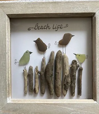 Buy Handmade Seaglass Art, Made From Seaglass Collected From Isle Of Wight Beaches • 15£
